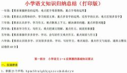 小学1-6年级语文知识归纳总结(打印版) pdf文档 百度网盘