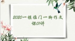 2020一模临门一脚中考作文课(高清)百度网盘保存