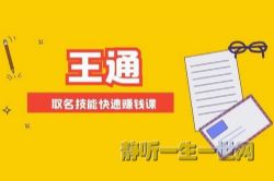 王通:取名赚钱课(完结)