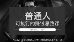 维库.普通人可执行的赚钱思路课(完结)百度网盘保存