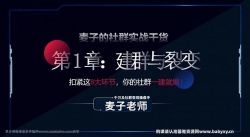 麦子老师:零基础社群赚钱课,从0到1教你引流变现,20节带你轻松入门社群(网赚)百度网盘